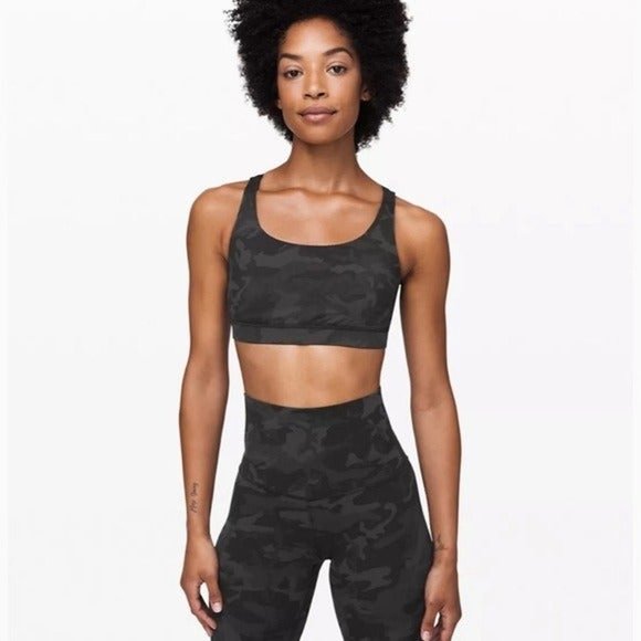 lululemon athletica Other - SOLD - LULULEMON Energy Strappy Sports Bra Incognito Black Camo ** Size 6 **